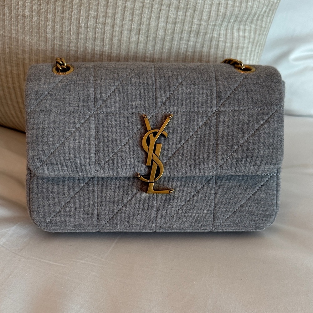 Yves Saint Laurent Gray Quilted Shoulder Bag
